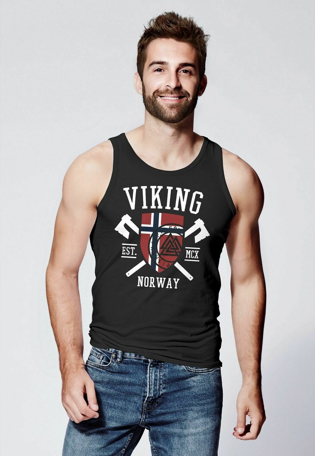 

Топ TANK NORWAY NORWEGEN FLAGGE WIKINGER NORDISCH Neverless, черный