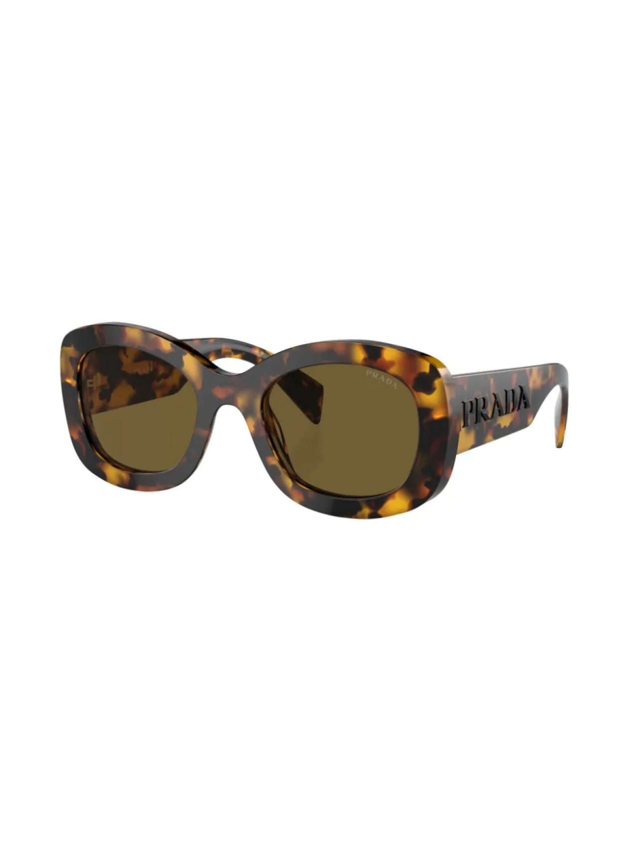 Prada Eyewear солнцезащитные очки Prada PR A13S в массивной оправе, коричневый — фото 2