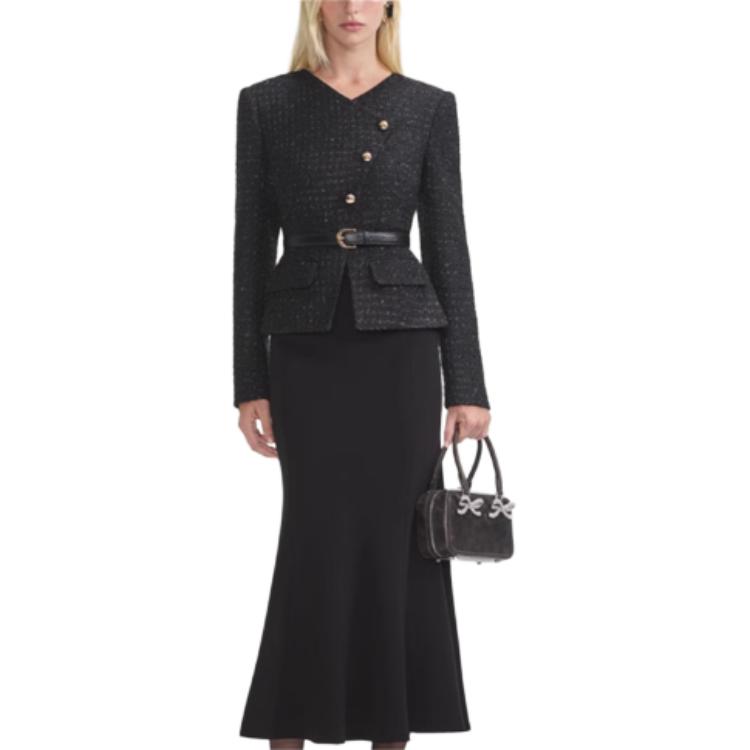 

Self-portrait Женское классическое черное платье с длинными рукавами Self Portrait