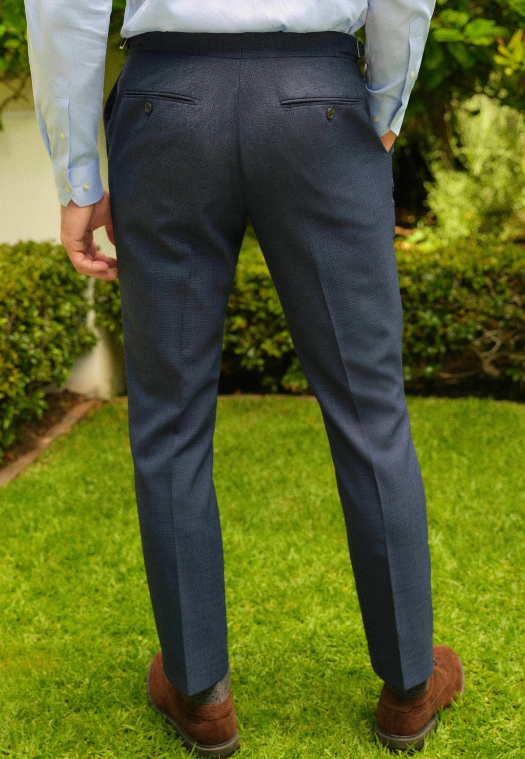 Элегантные брюки SLIM FIT TEXTURED WOOL Next, синий — фото 3