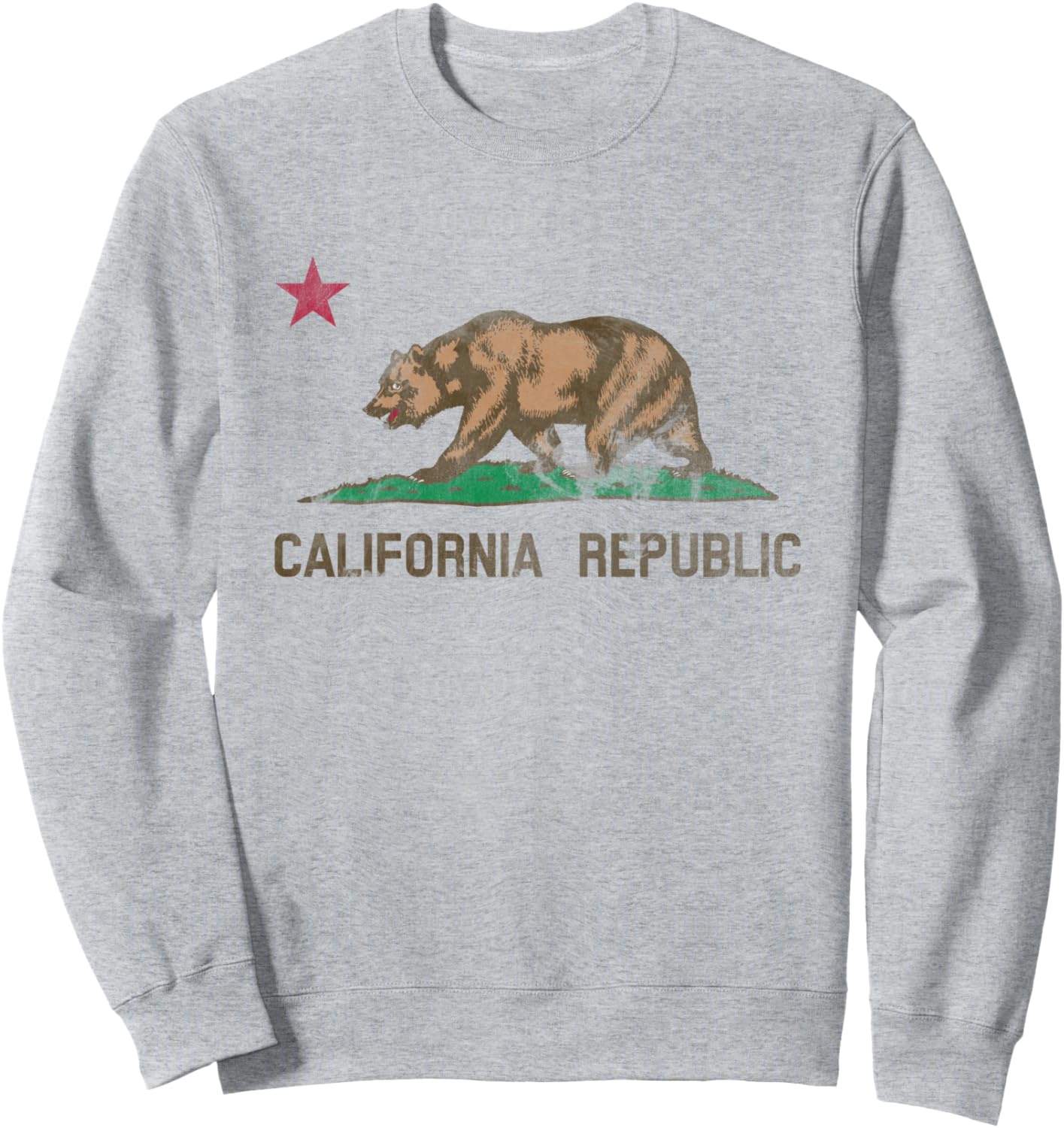 

Винтажная толстовка с изображением медведя штата Калифорния, серая California State, Серый, Винтажная толстовка с изображением медведя штата Калифорния, серая California State