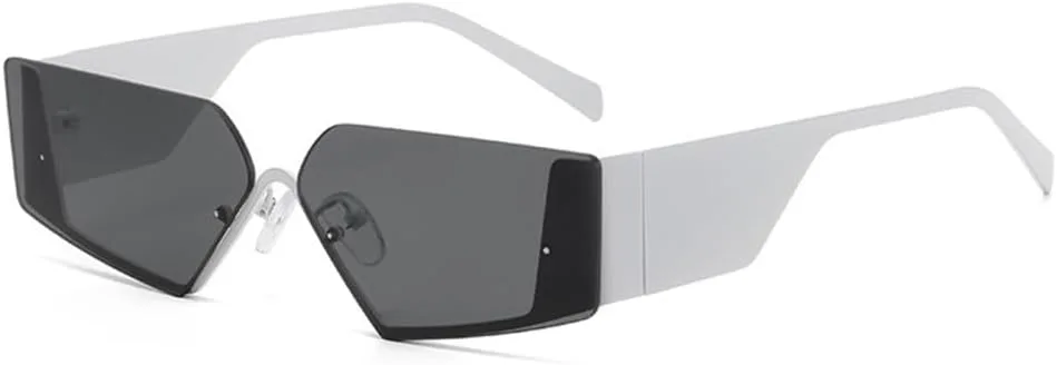 

Солнцезащитные очки в форме «кошачий глаз» с металлической оправой и широкими дужками, винтажные, для женщин и мужчин, с защитой от ультрафиолета UV400 MTZJH, White