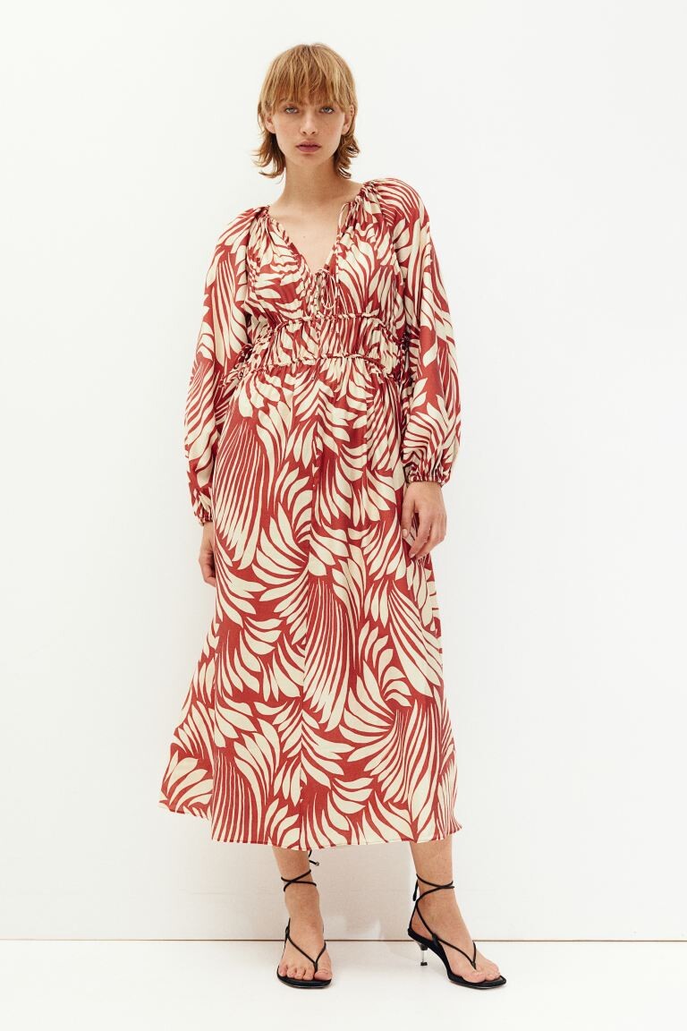 

Платье оверсайз с завязками H&M, красный