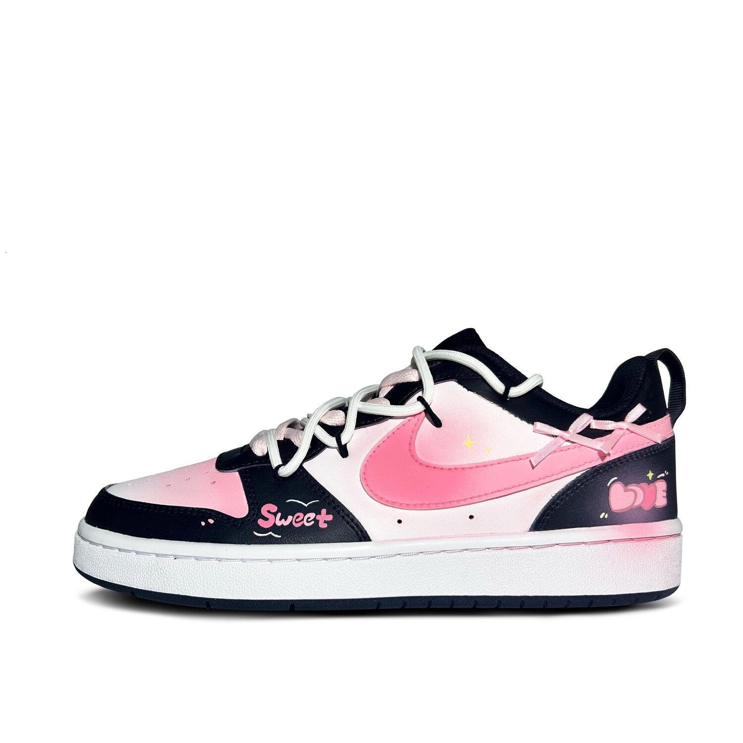 

Кроссовки Nike Court Borough Skateboarding Shoes Women's Low-top Pink/Black, цвет Blush bow