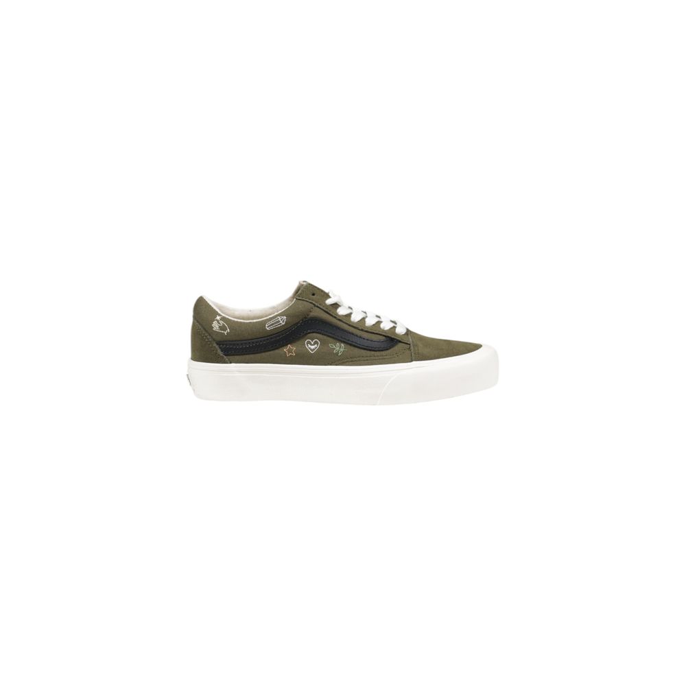 Зеленые кожаные кроссовки Vans