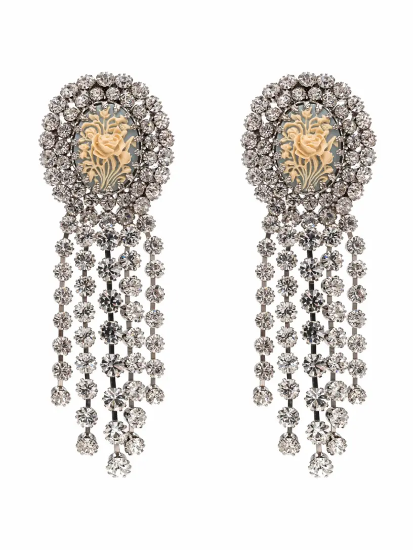 

Серьги-клипсы Rose Cameo Alessandra Rich, синий
