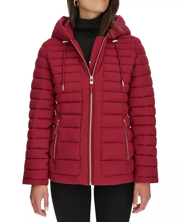 

Женское складное стеганое пальто с капюшоном Tommy Hilfiger, красный