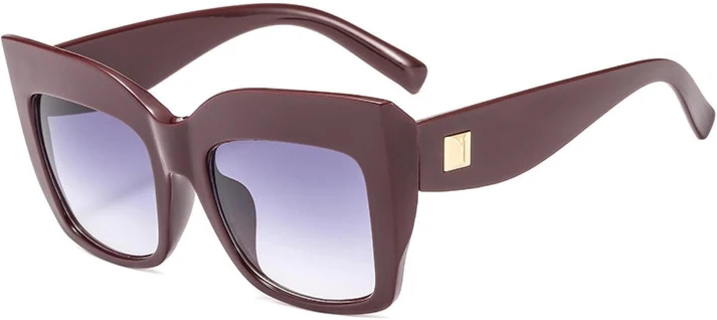 

Винтажные солнцезащитные очки для женщин и мужчин, крупная оправа, модные градиентные солнцезащитные очки класса люкс с защитой от УФ-излучения UV400 VVTWSSW, C25 Wine Red-grey