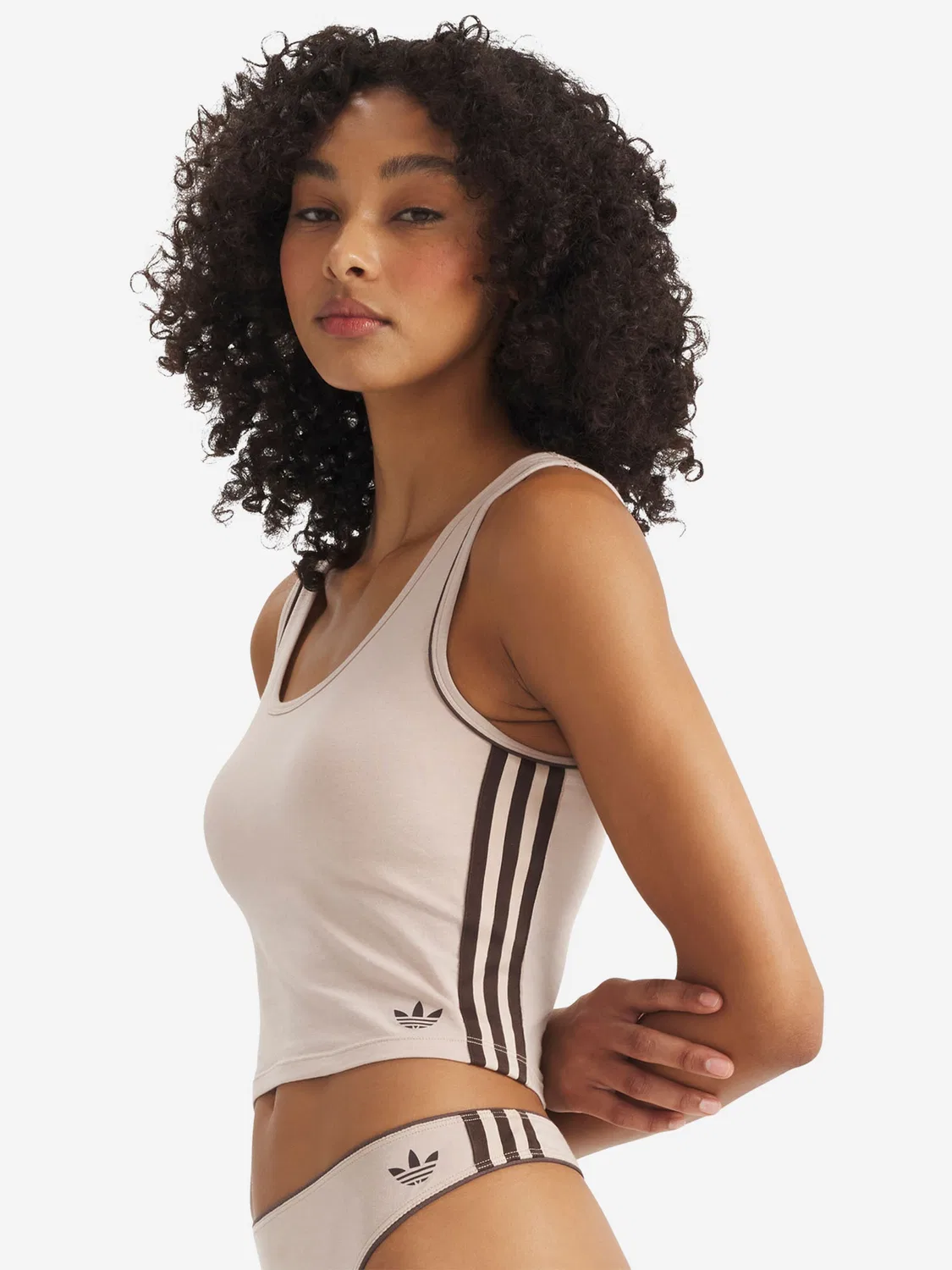 Топ-майка Adidas Originals, бежевый — фото 3