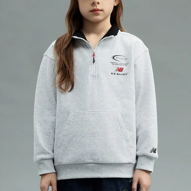 Свитшот Light Gray для детей 3-7 лет New Balance, светло-серый — фото 3