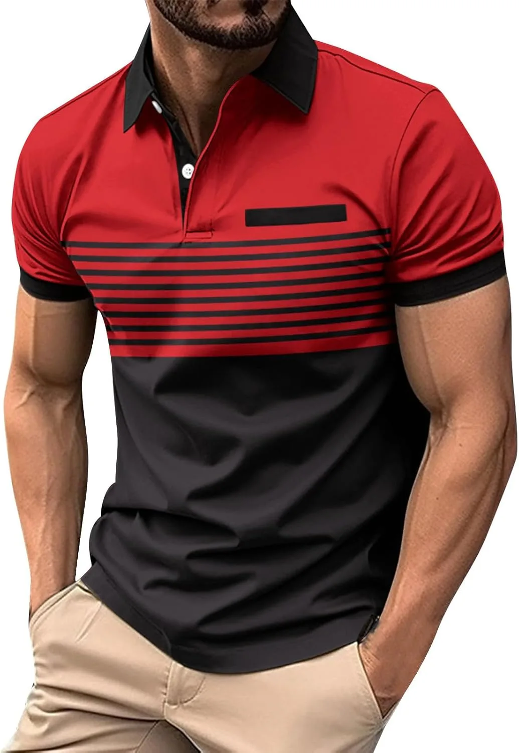 

Мужская поло для гольфа с коротким рукавом и воротником QUNPIU