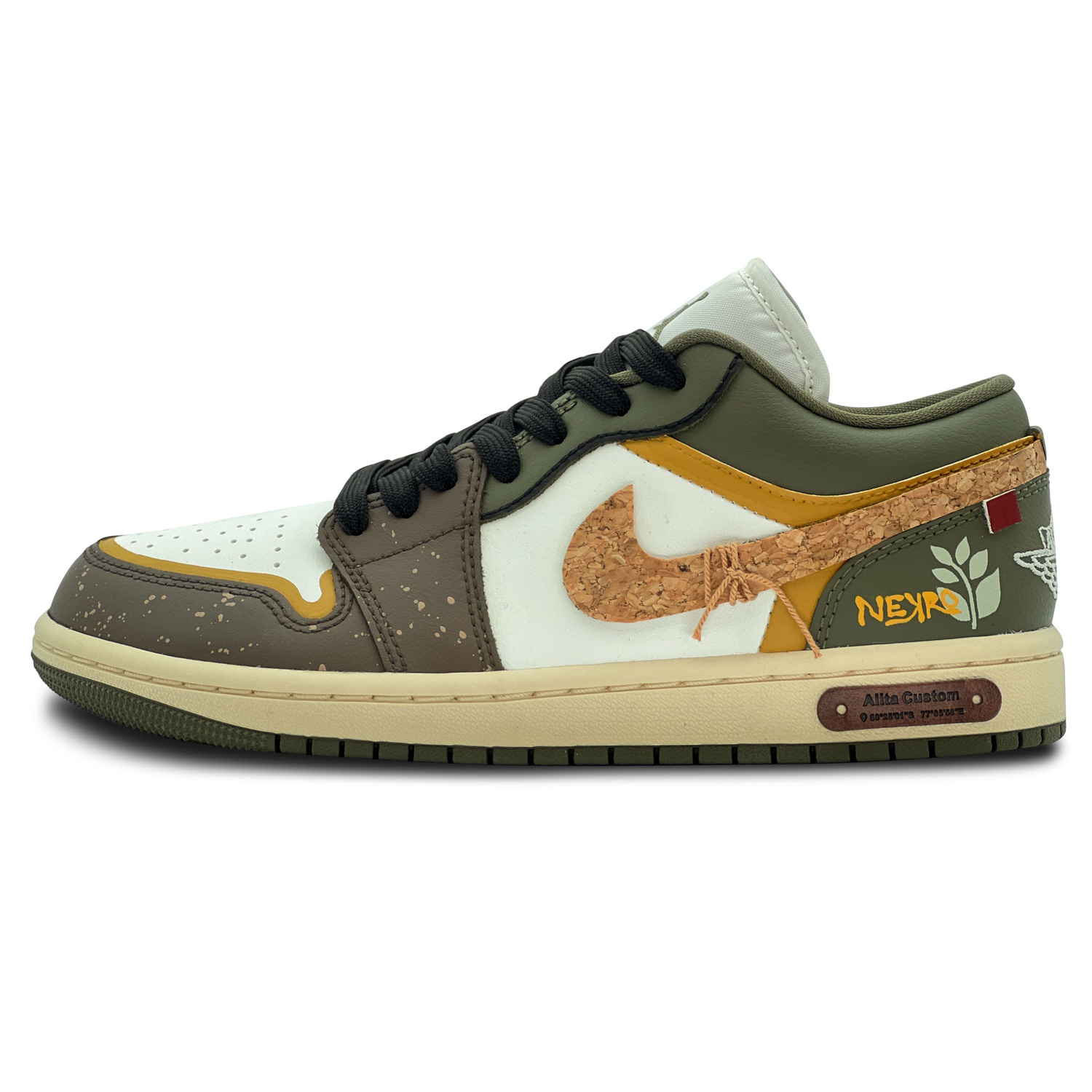 

Jordan Air 1 Rotten Wood Pilgrimage 2.0 устойчивые к истиранию низкие винтажные баскетбольные кроссовки Unisex коричневый зеленый