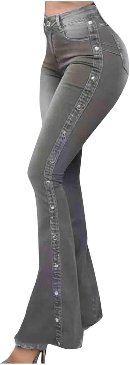 

FZYLQY Plus Size Flare Jeans для женщин Bootcut Stretchy