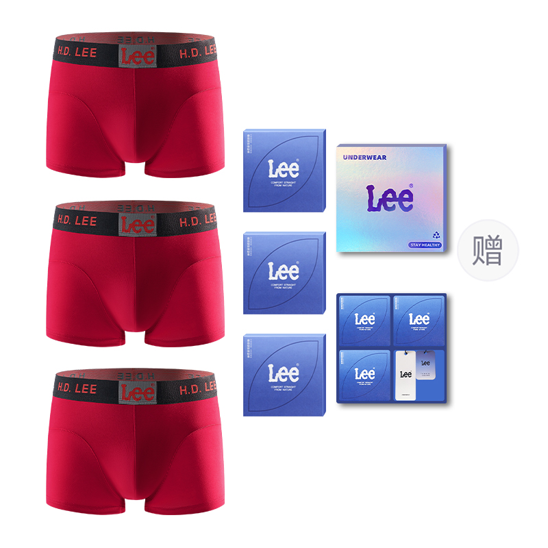 

Классические трусы 101 мужские 3 шт Lee, красный