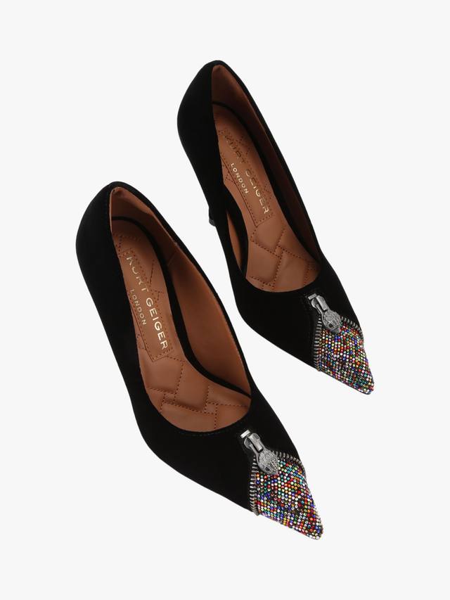Туфли-лодочки на шпильке с застёжкой-молнией Kurt Geiger London, Black/Multi — фото 3