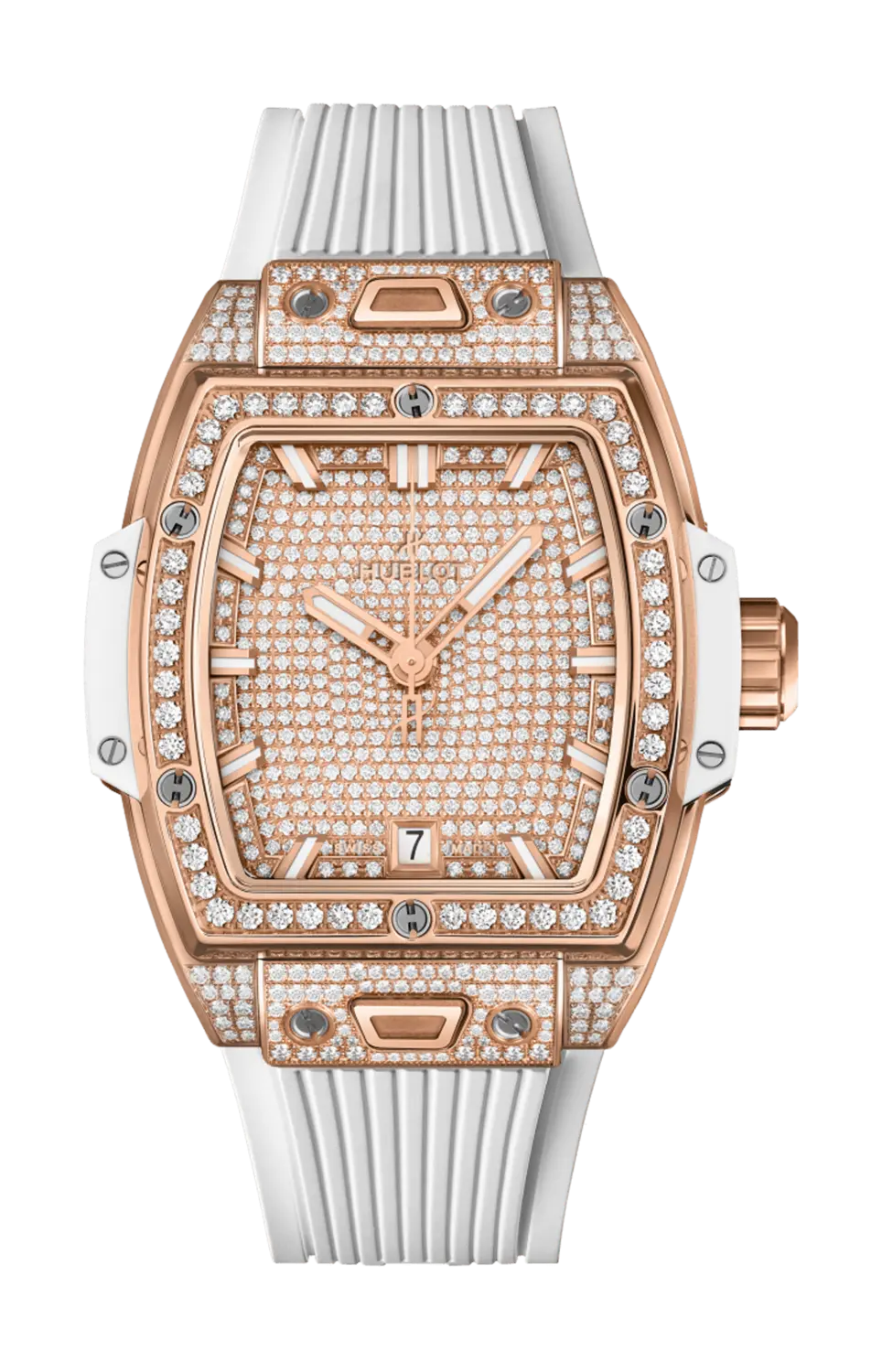 

Часы Hublot Spirit of big bang king gold white full pavé 39 мм