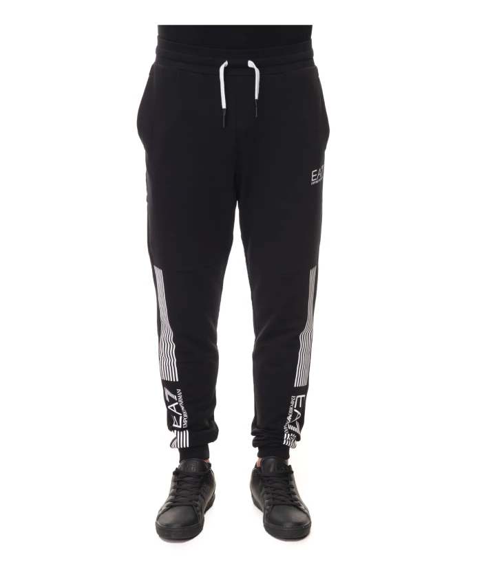 

Эластичный комбинезон в полоску Emporio Armani Ea7, черный