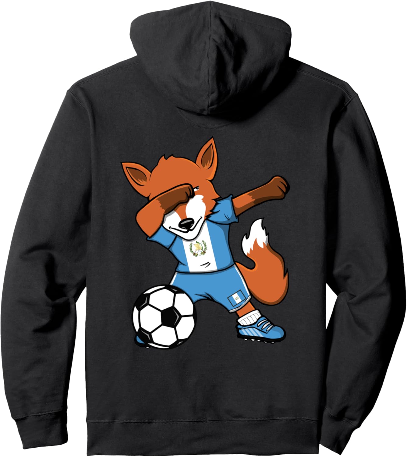 

Забавная танцующая лиса для футболистов, толстовка болельщика футбольного клуба Гватемалы, флаг Гватемалы, худи с танцующей лисой Teeisle Guatemala Football, черный