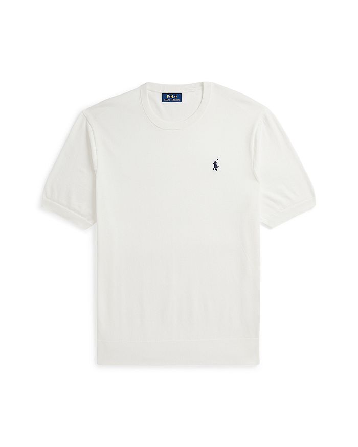 

Хлопковый свитер с круглым вырезом и короткими рукавами Polo Ralph Lauren, белый