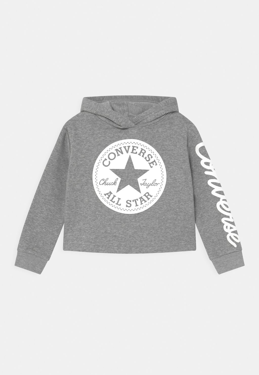 

Толстовка Chuck Patch Cropped Hoodie Converse, цвет grey heather