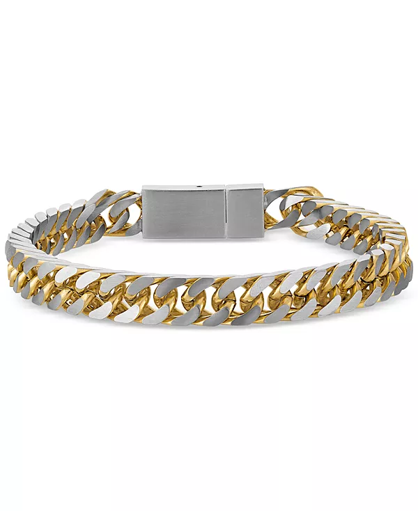 

Двухцветный браслет-цепочка панцирного плетения, эксклюзивно для Macy's Esquire Men'S Jewelry, gold-tone