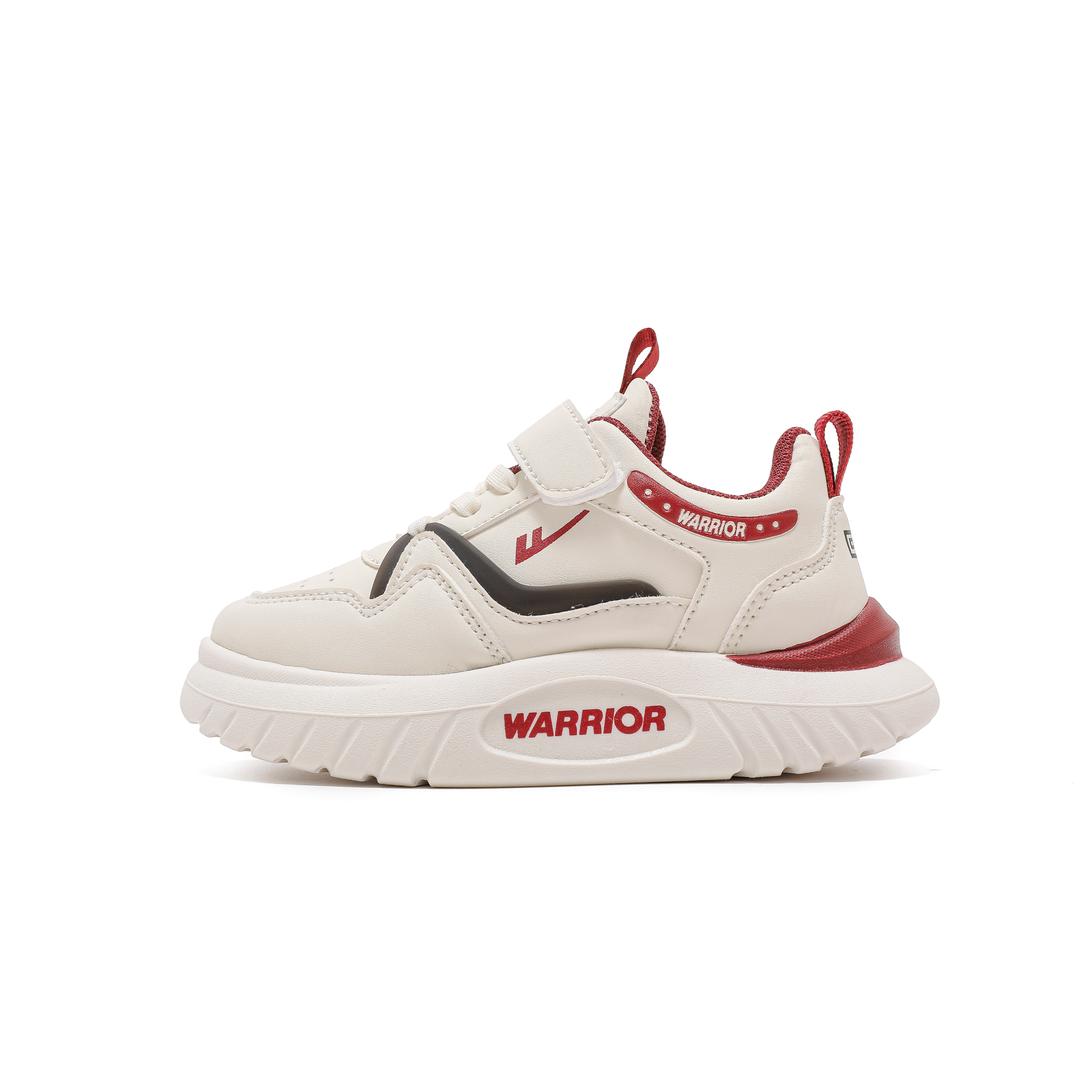 

Дышащие, легкие, амортизирующие, нескользящие низкие детские кроссовки для повседневной носки. WARRIOR, бежевый/бордовый