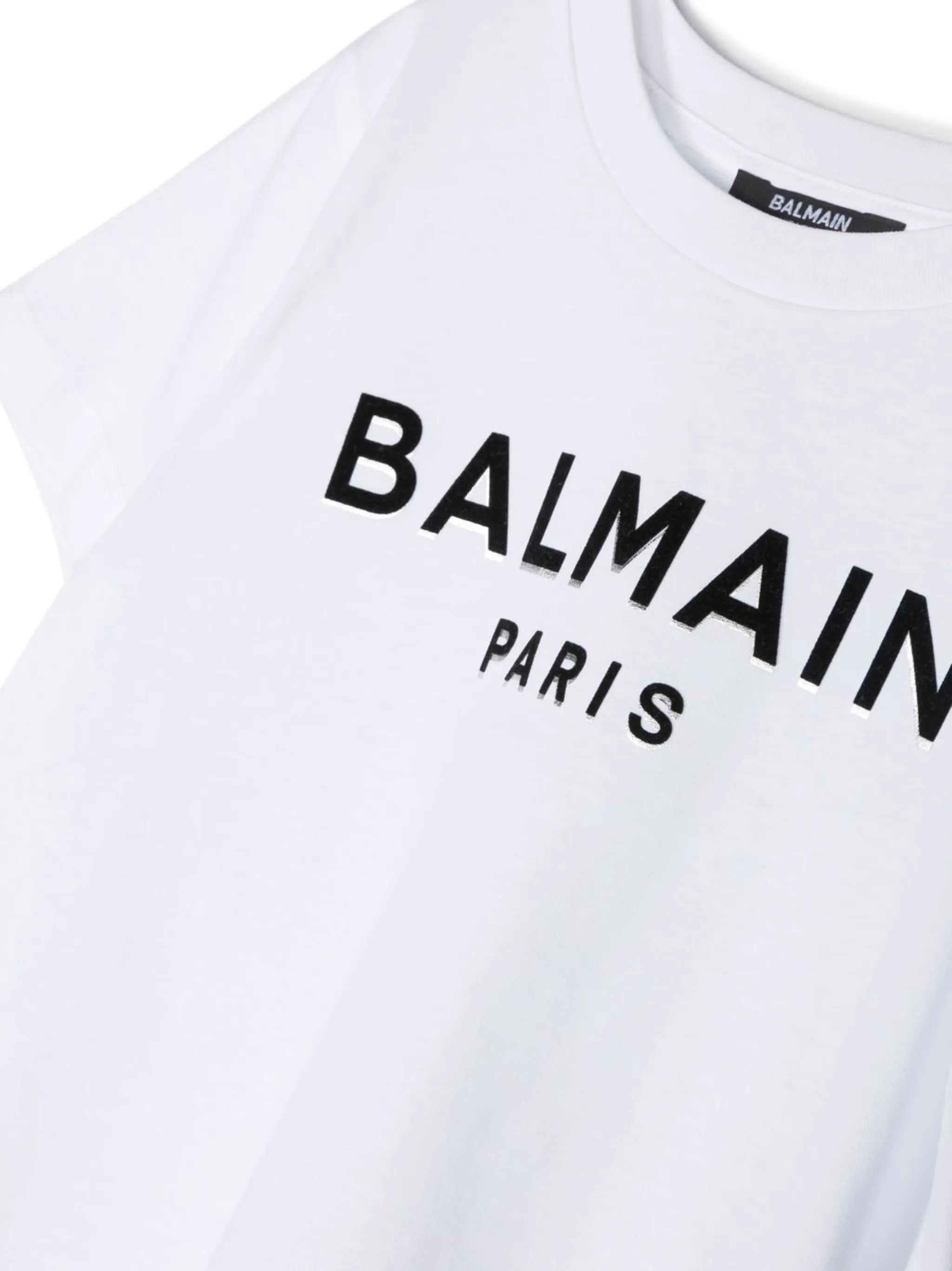 Футболка с фактурным логотипом Balmain Kids, белый — фото 3