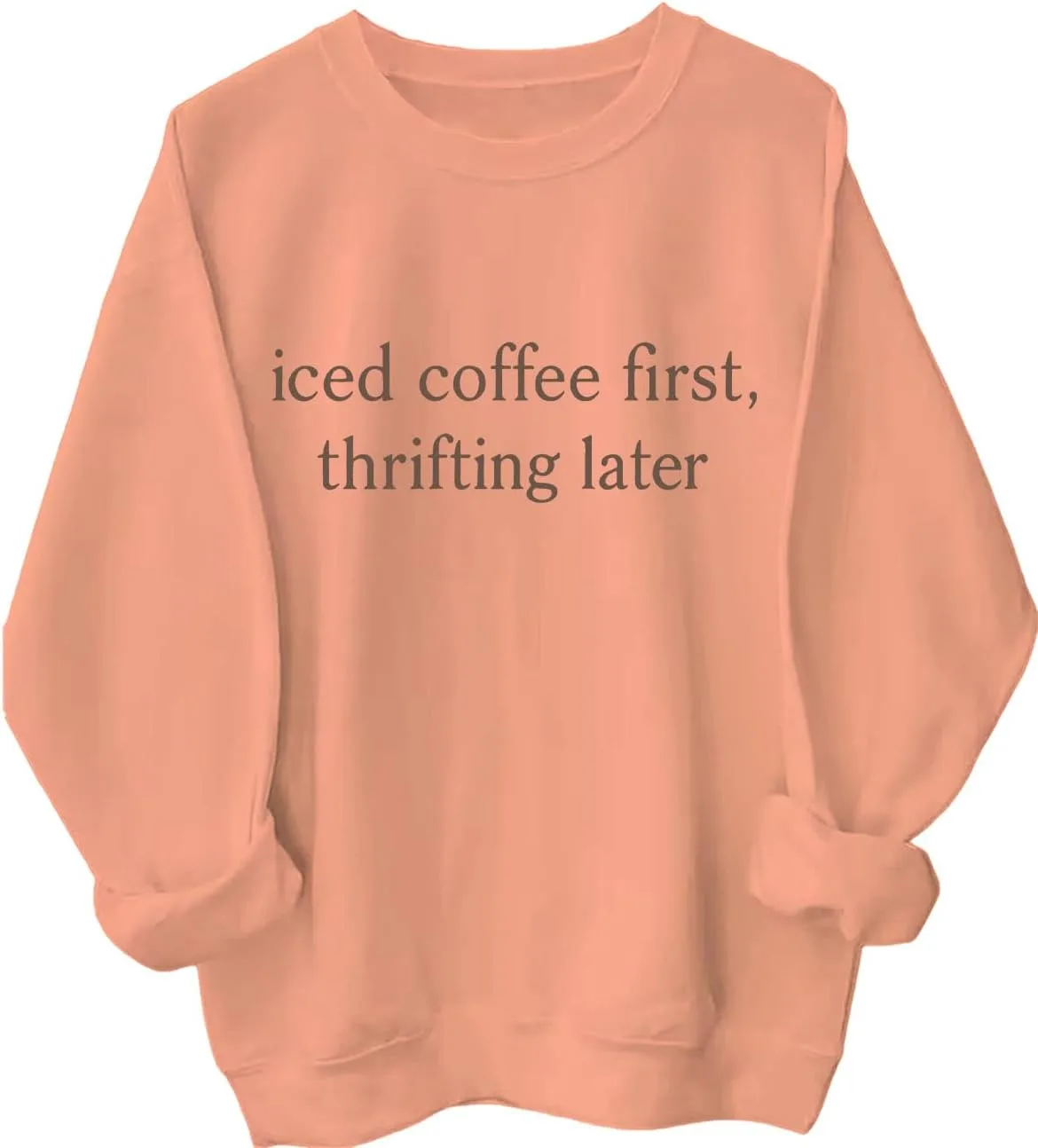 

Свитшот Iced Coffee First Thrifting Later, винтажный Batclock