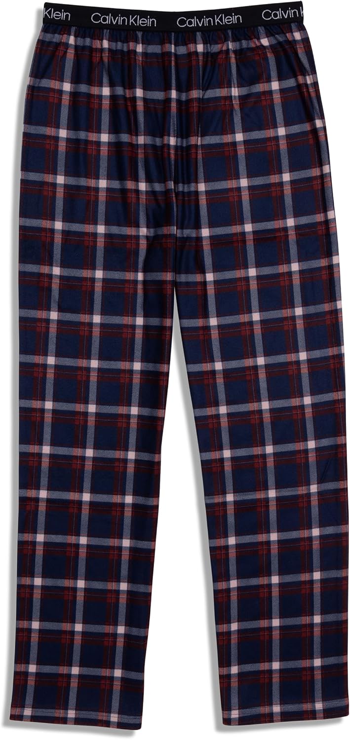 Пижамные брюки Calvin Klein для мальчиков из супермягкой микрофибры с начесом, Navy Urban Plaid