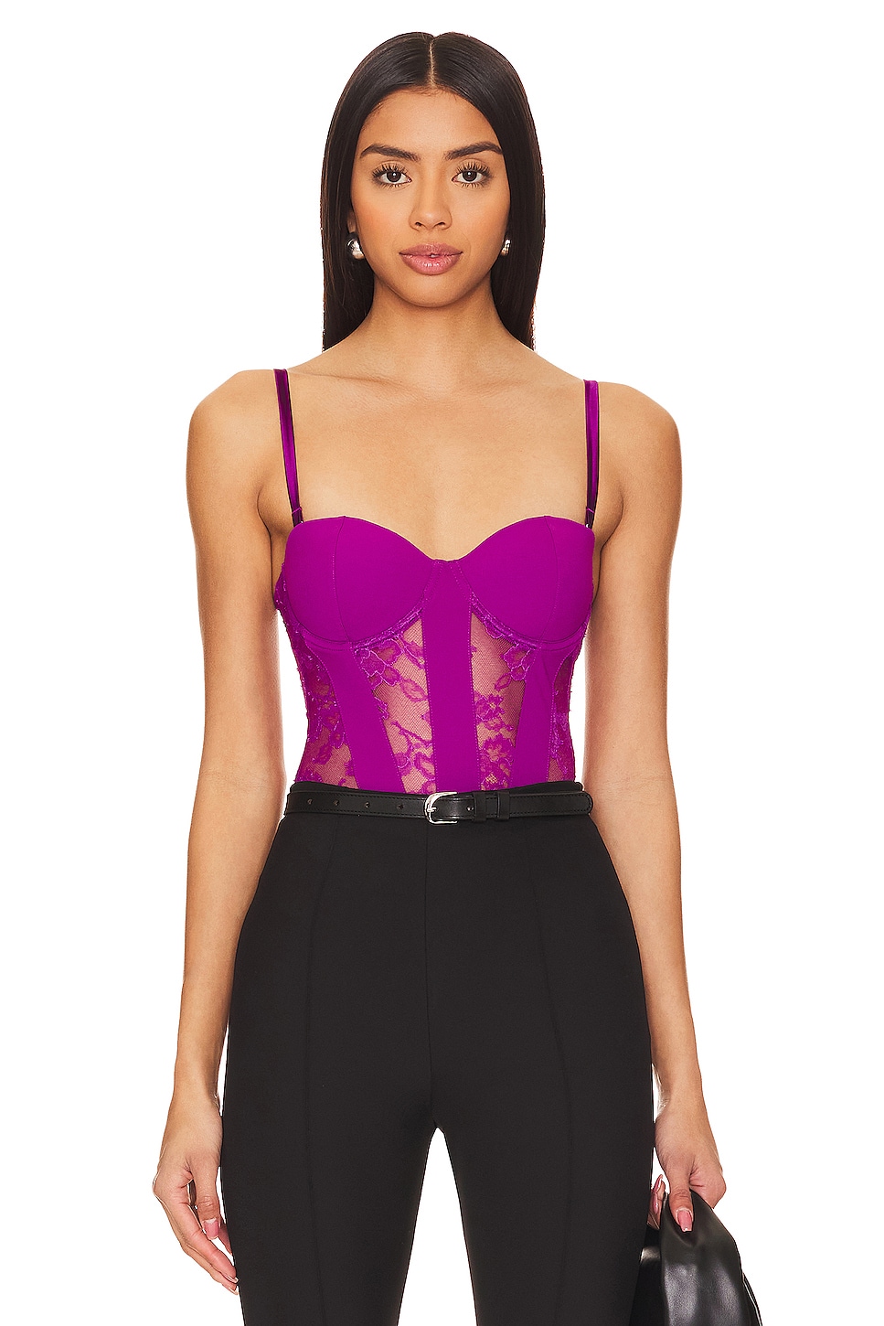

Боди с чашечками Fleur Du Mal, цвет wildberry