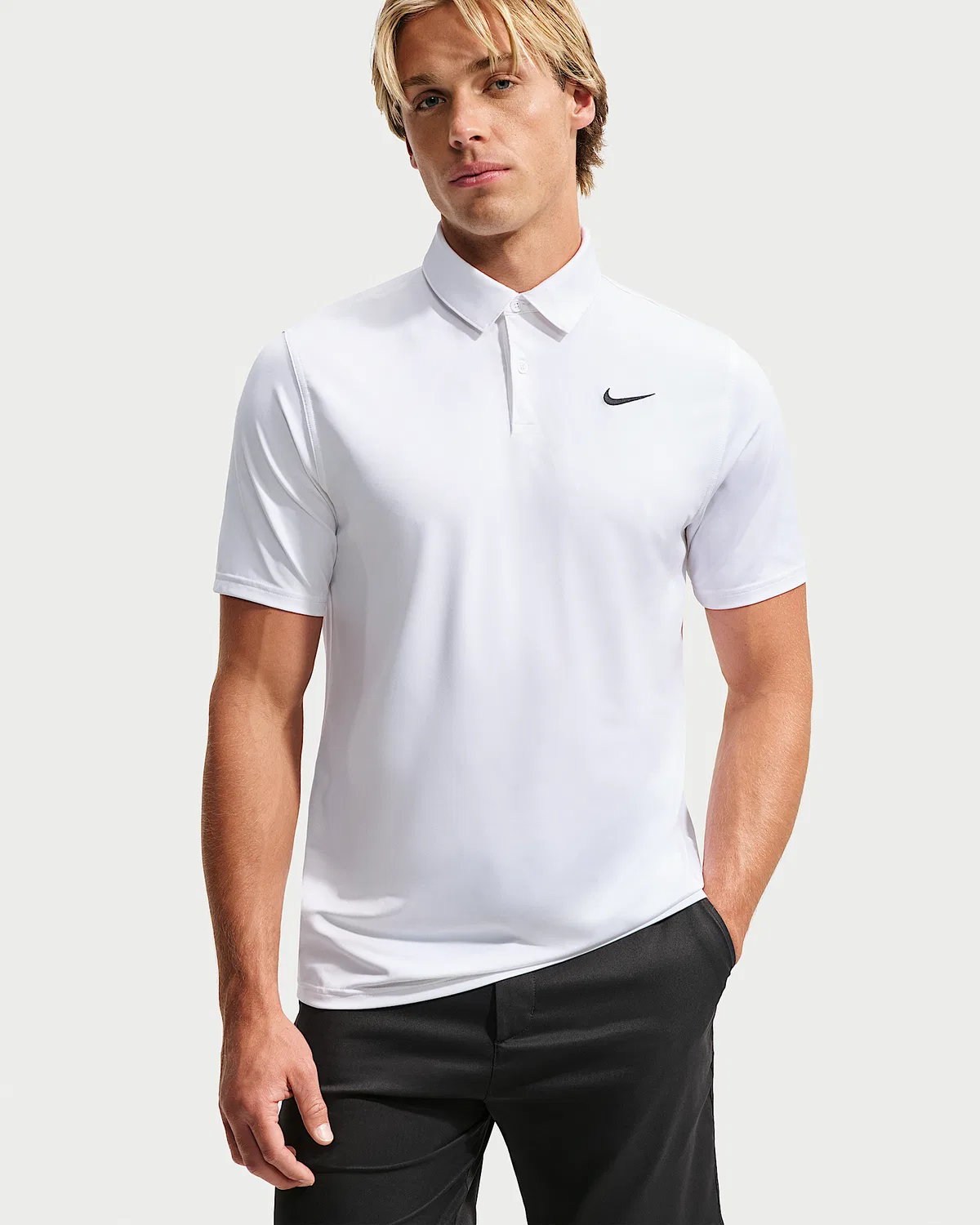 Мужское поло Nike Velocity Dri-FIT Chest Logo Golf, White/Black