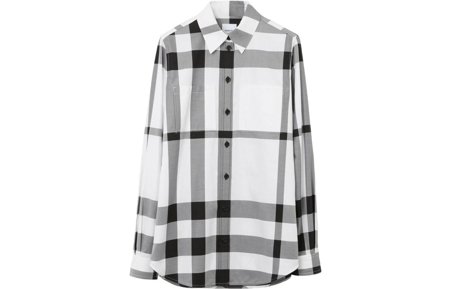 

Рубашка женская Burberry в полсоку, белый / черный