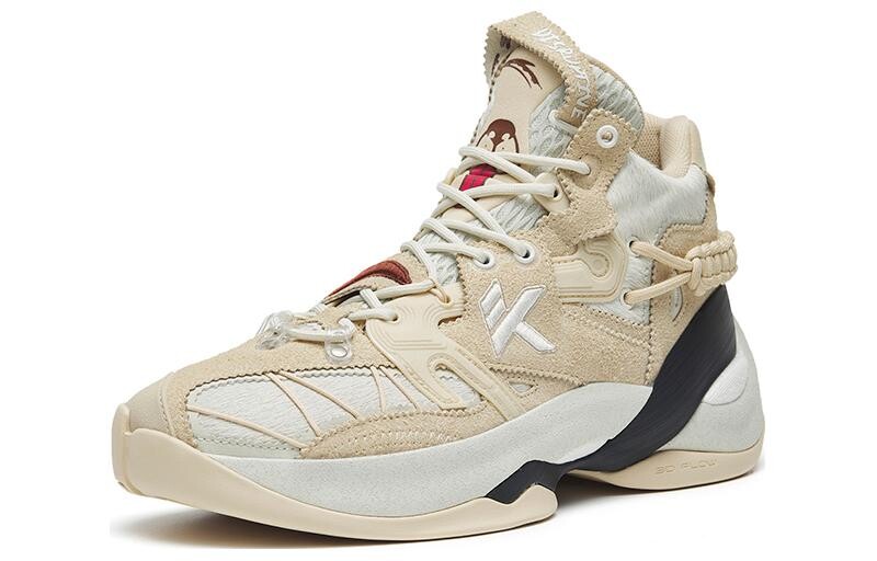 Кроссовки Anta KT7 Basketball, бежевый/белый/черный — фото 3