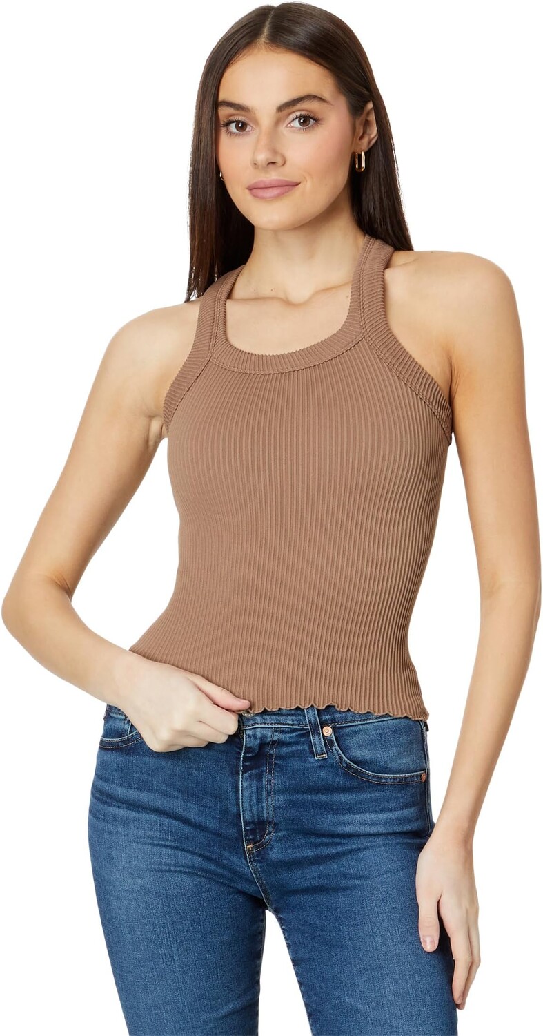 

Топ Free People Ribbed Seamless Tank, цвет Cocoa