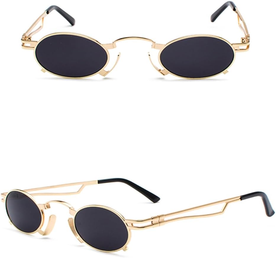 

Солнцезащитные очки MUTYNE, маленькие овальные, в стиле стимпанк, мужские, с круглой металлической оправой, золотистые, черные, красные, мужские, женские, унисекс, UV400, Gold With Black