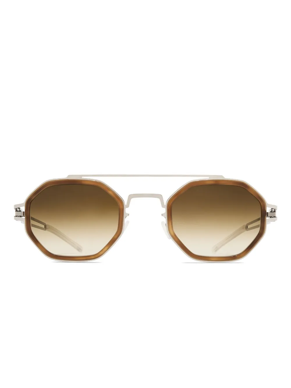 

Солнцезащитные очки в геометричной оправе Mykita, серебяный