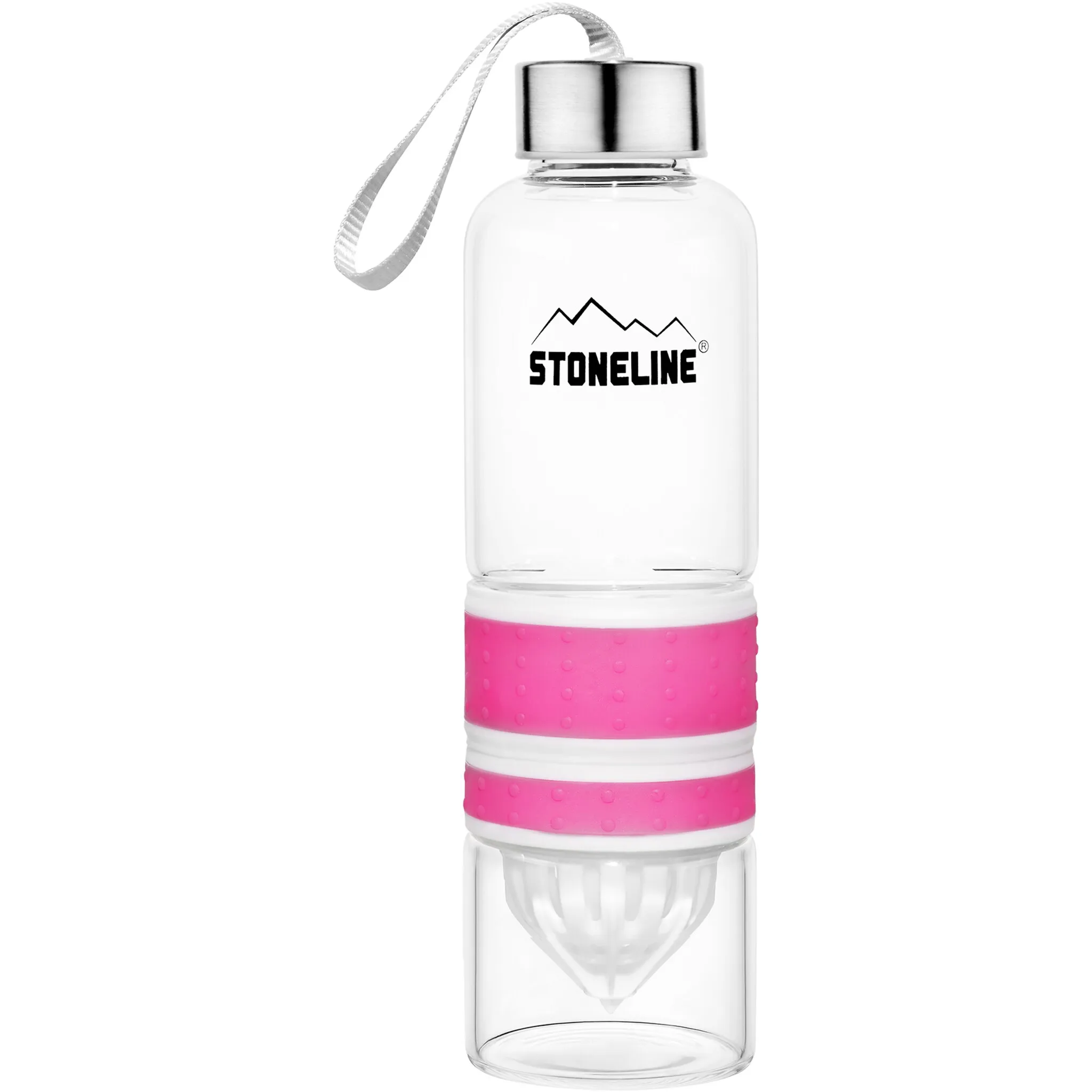 

Бутылка-поилка STONELINE, (набор, 1 шт.), со съемной насадкой-соковыжималкой, 0,55 л, розовый
