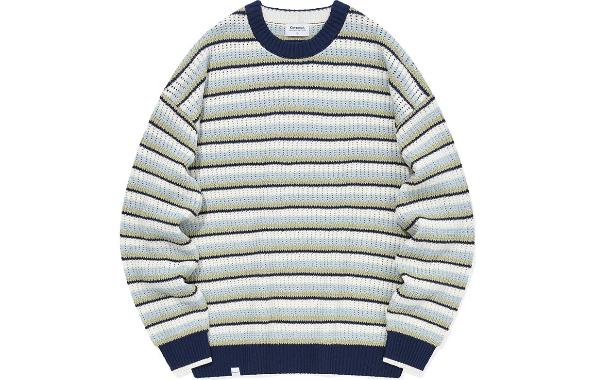 

COVERNAT SS24 Вязаный свитер мужской лайм серый