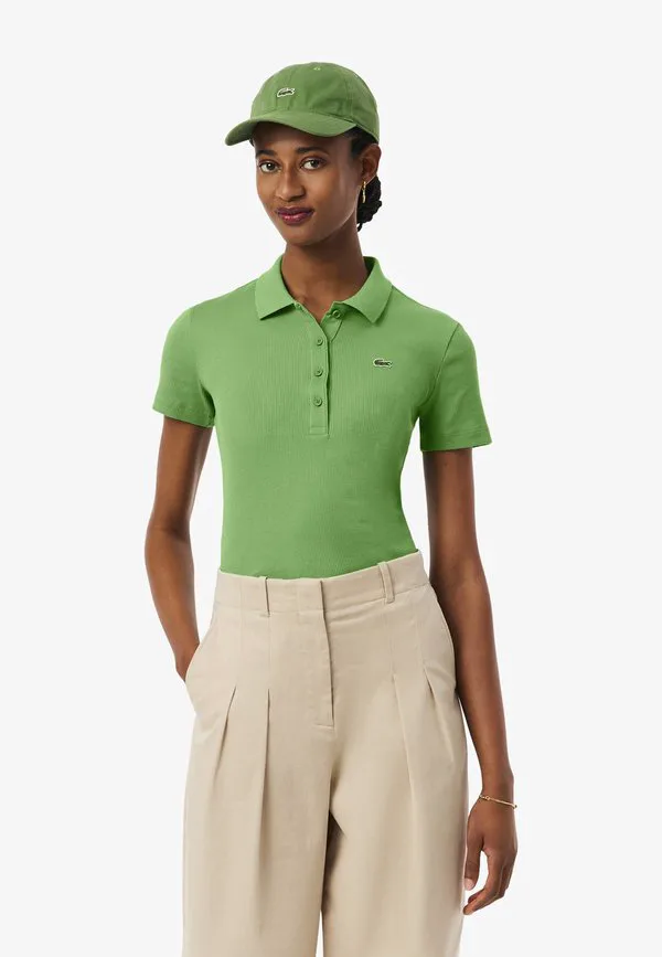 Рубашка поло Lacoste Vert Npa, однотонная, зеленая