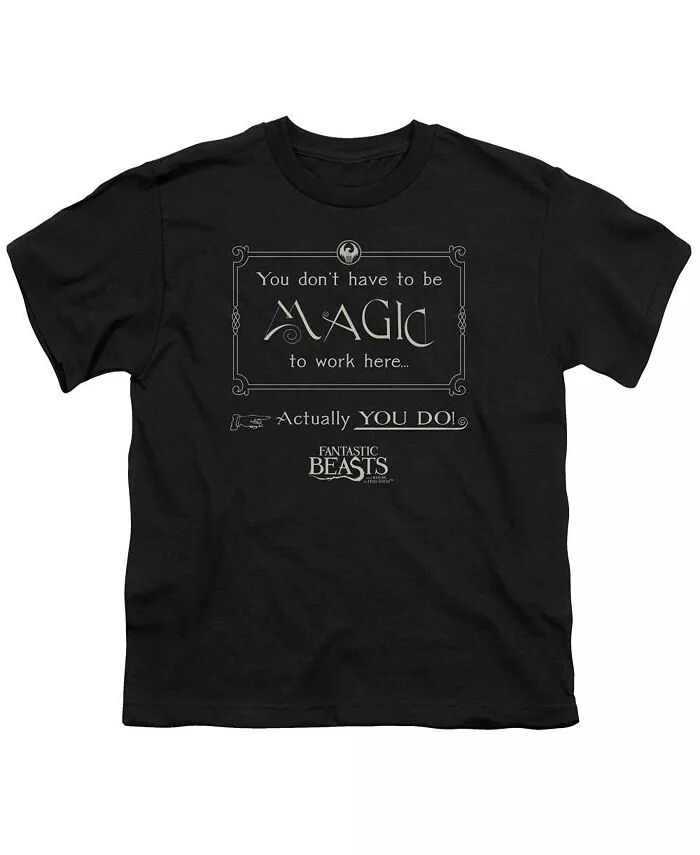 

Футболка с коротким рукавом Boys Magic To Work Here Fantastic Beasts, черный
