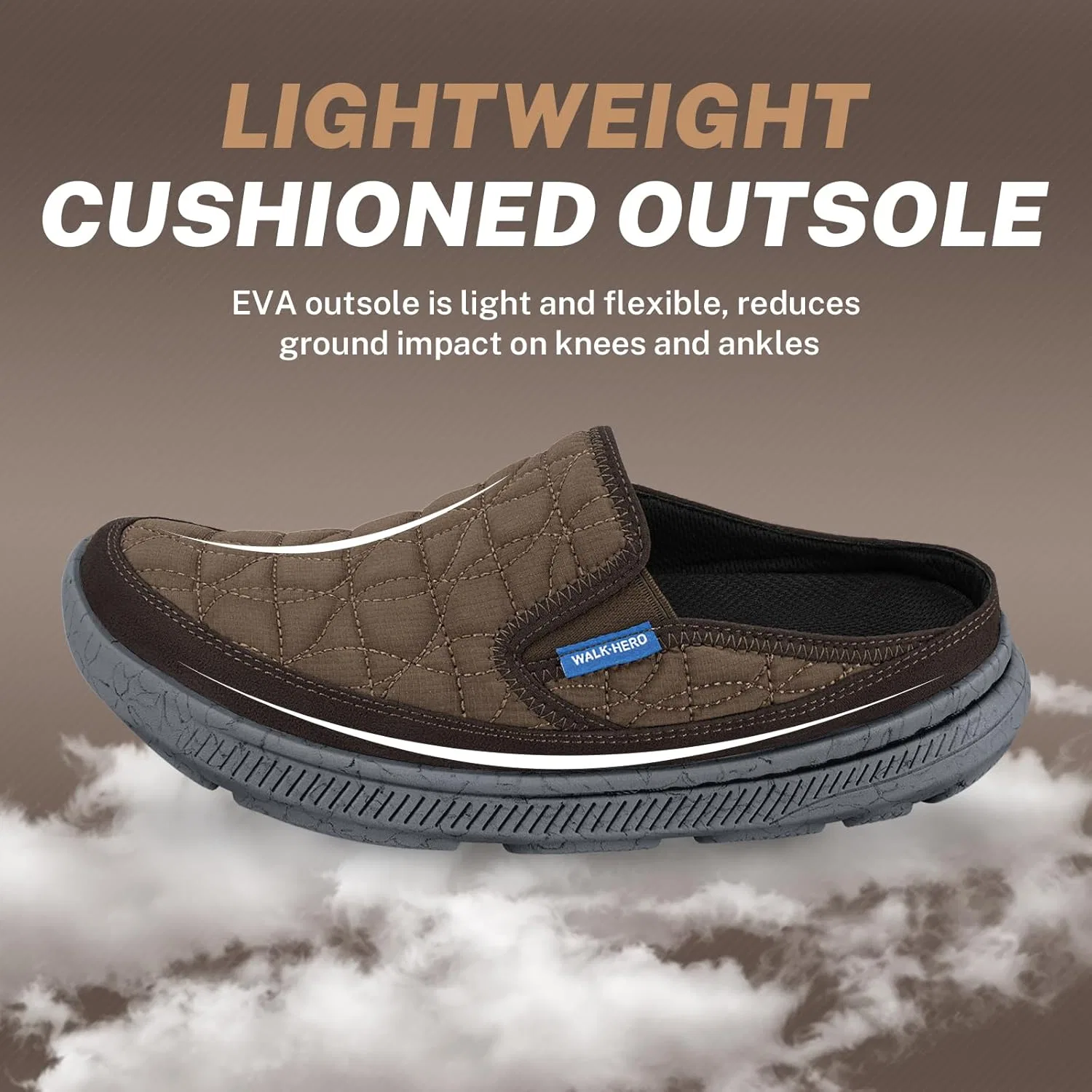 Тапочки с поддержкой стопы, коричневый WALK·HERO COMFORT AND SUPPORT — фото 4
