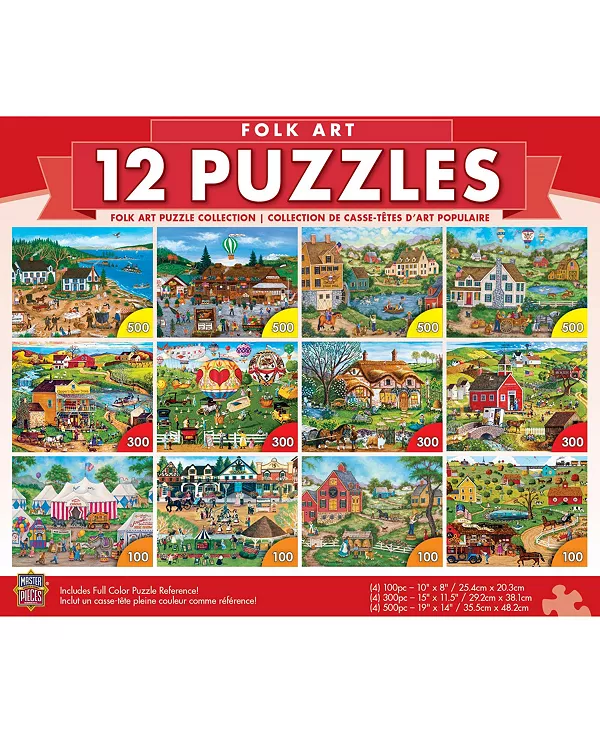 Коллекция пазлов «Шедевры народного искусства» — 12 штук для взрослых Masterpieces Puzzles, multicolor — фото 2