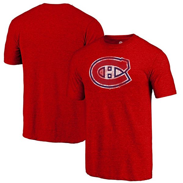 

Мужская красная футболка montreal canadiens трикотаж distressed Unbranded