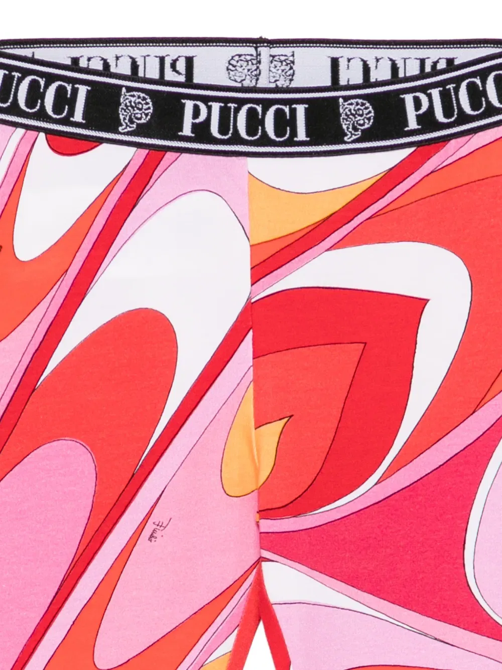 Леггинсы Iride-Print с логотипом на поясе Pucci Junior, розовый — фото 3