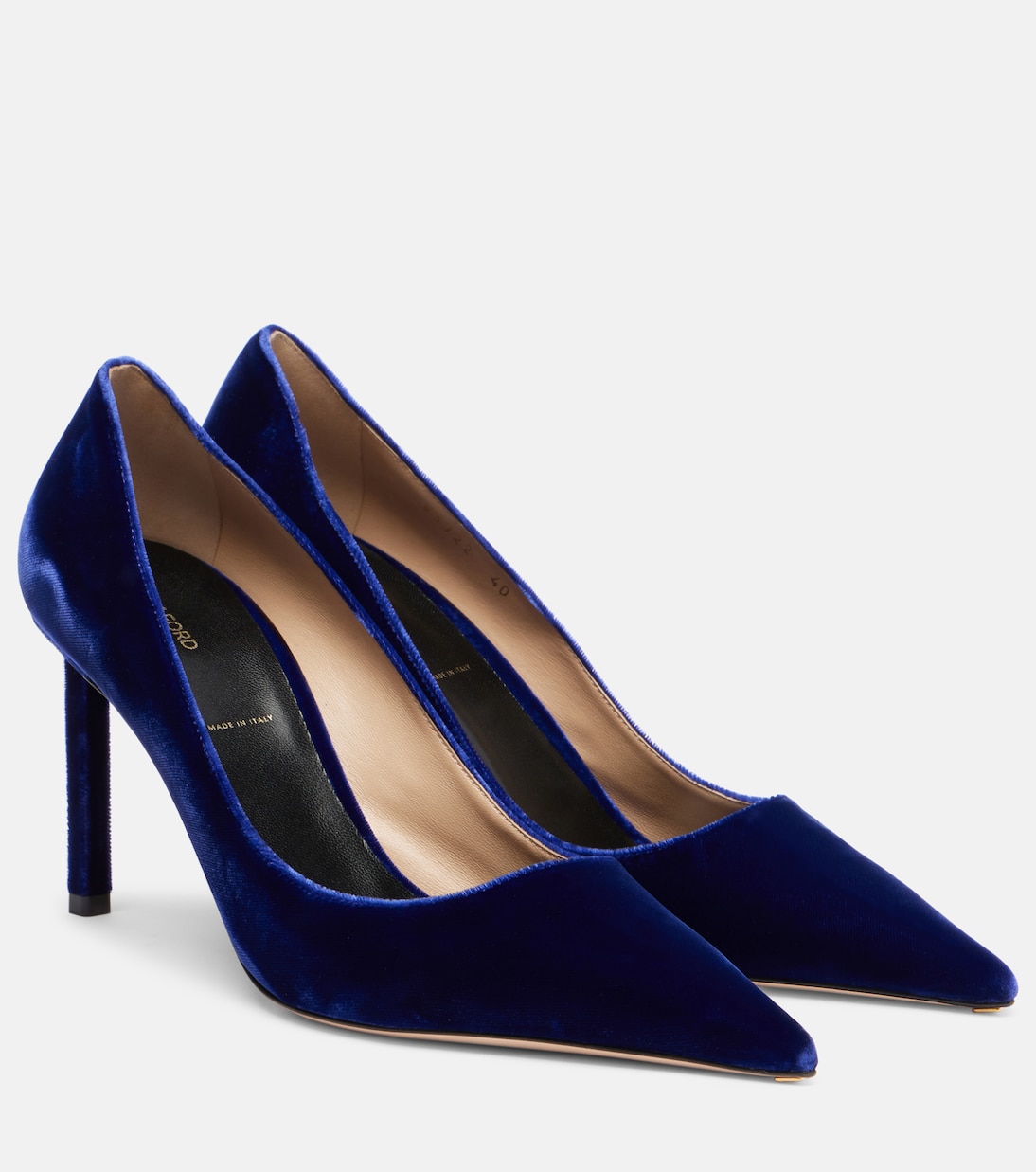 Босоножки Betty 85 из велюра Tom Ford, Royal Blue