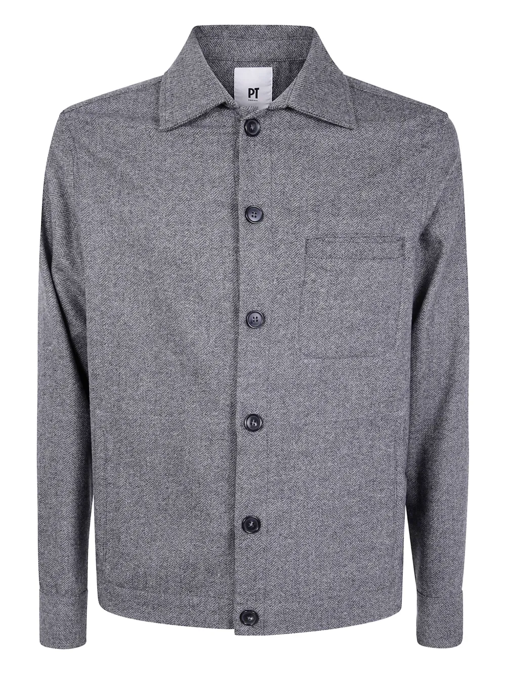 

Пиджак с пуговицами в елочку Pt Torino, серый