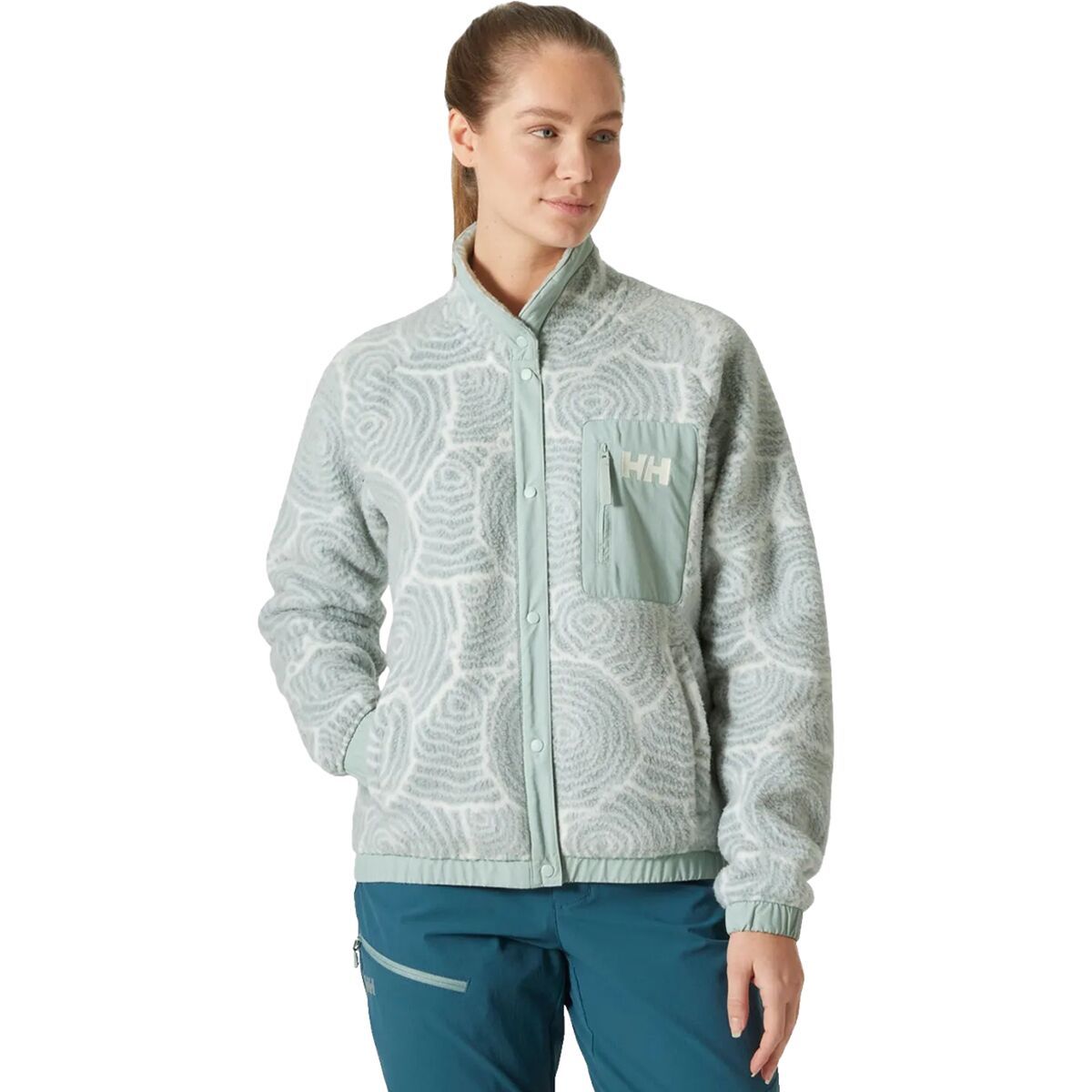 

Имперская куртка на кнопках с принтом и ворсом Helly Hansen, зеленый
