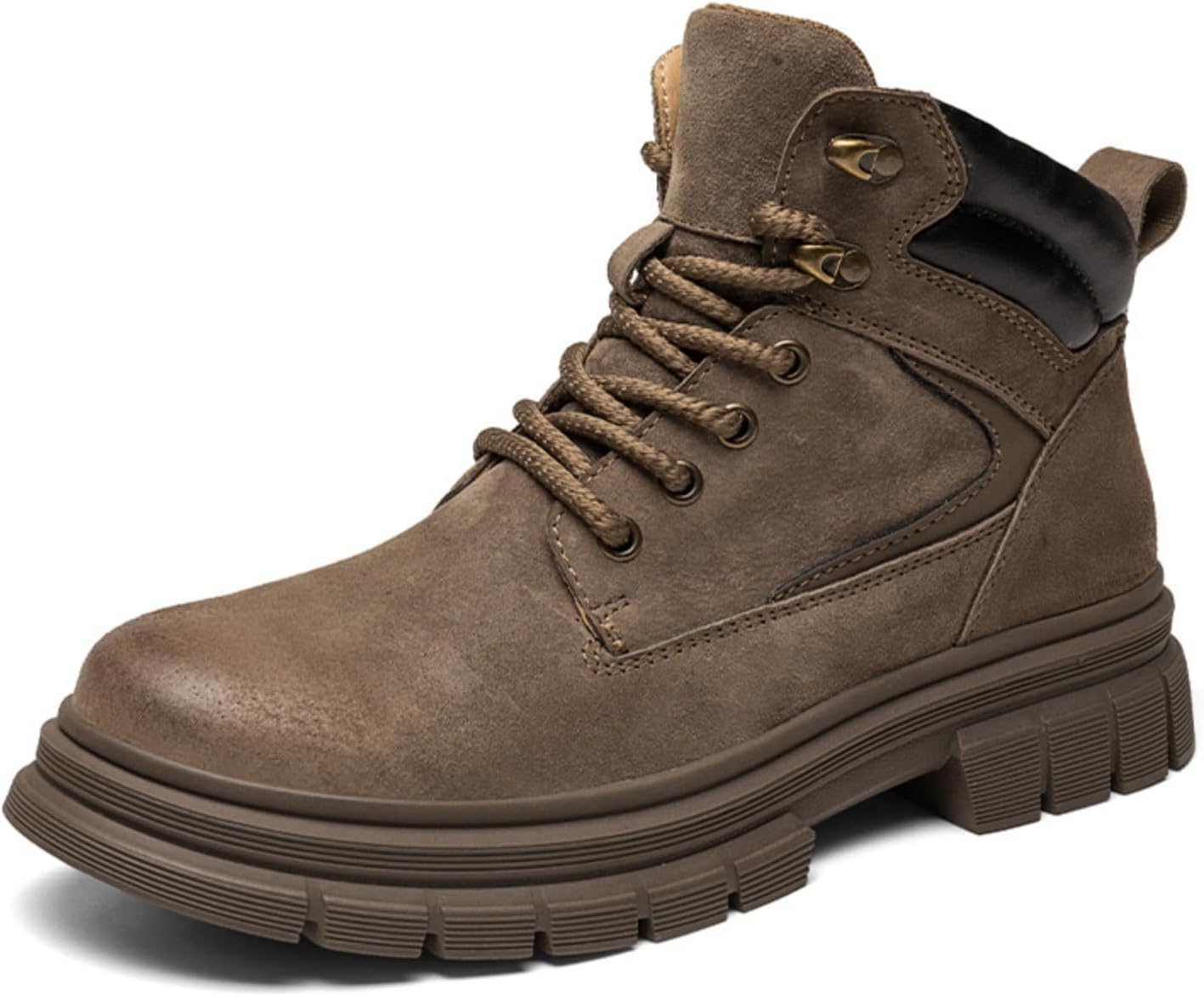 

Мужские высокие ботинки на шнуровке из натуральной кожи с массивной подошвой, удобные, легкие, противоскользящие, для прогулок, работы, активного отдыха, походов и повседневной носки, ботинки типа Чукка Yrzhgdl, Taupe