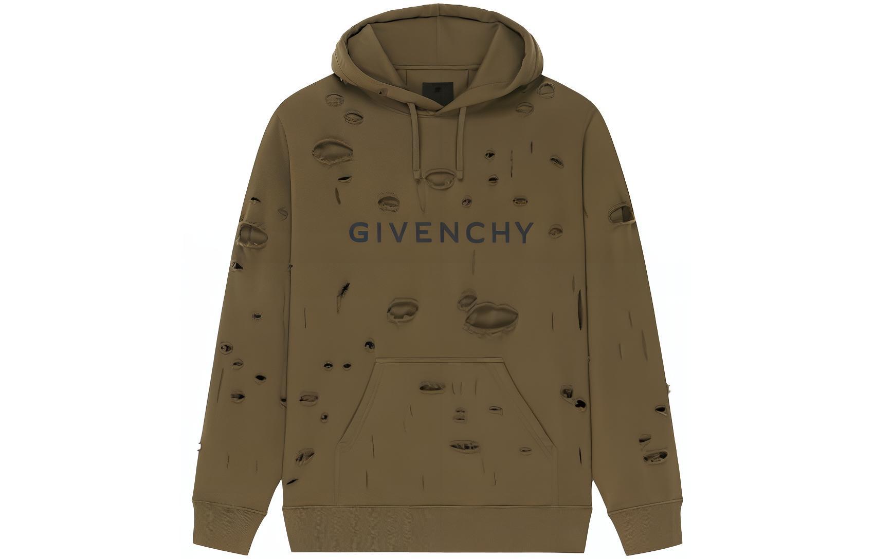 

Футболка с принтом логотипом Эффект потертости Худи Givenchy, Умбра