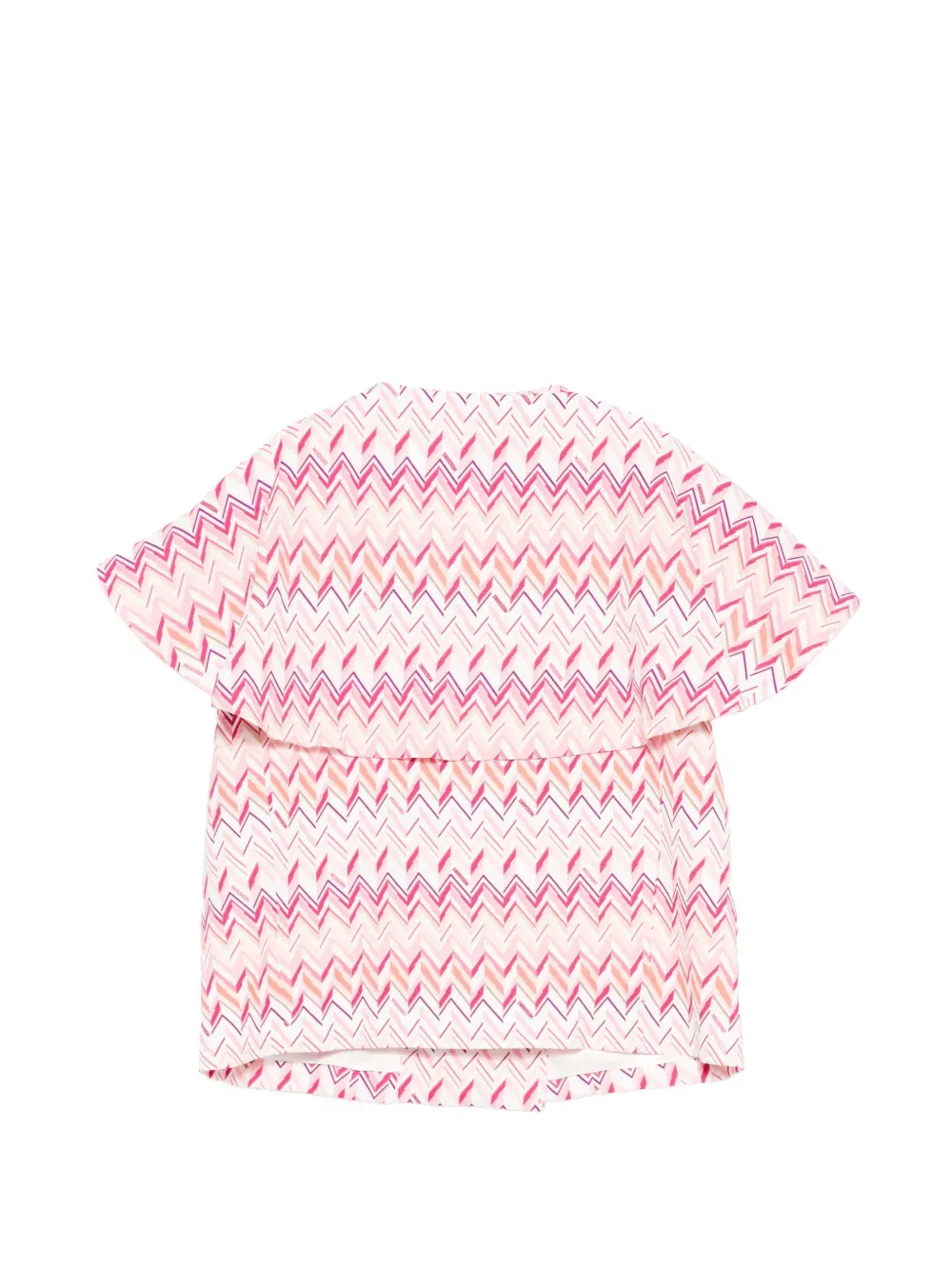 Многослойный жакет с узором шеврон Missoni Kids, розовый — фото 2